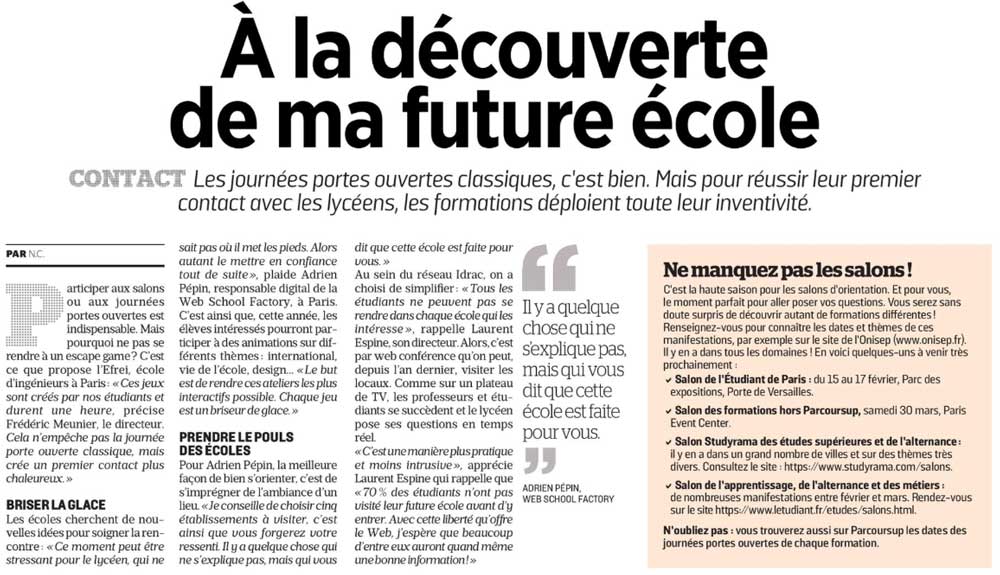 le parisien article decouvrir ecole web school parisien article decouvrir ecole web school