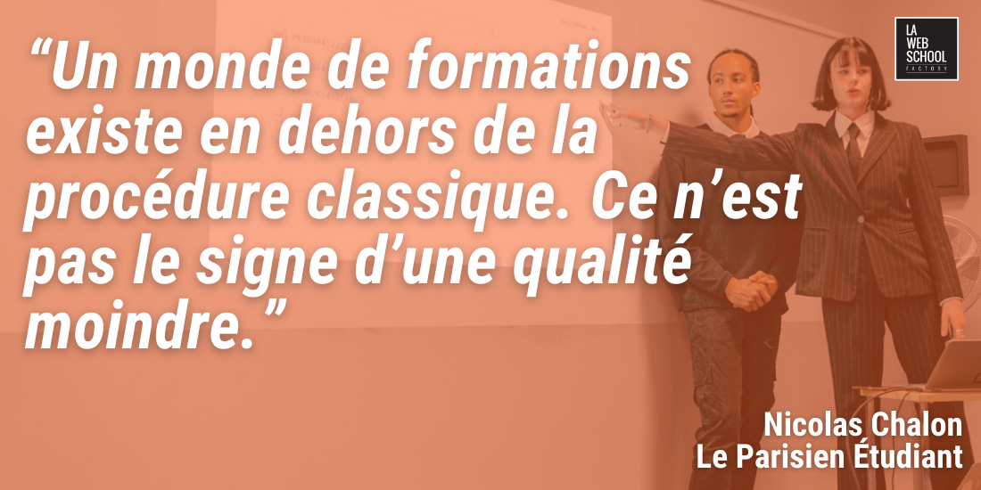 Le parisien étudiant cite la Web School Factory comme formation de qualité hors parcoursup